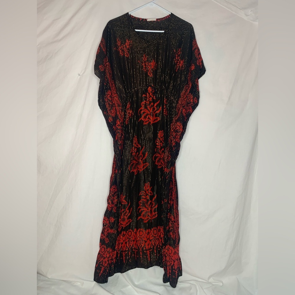 women’s kaftan one size fits most gold thread detail